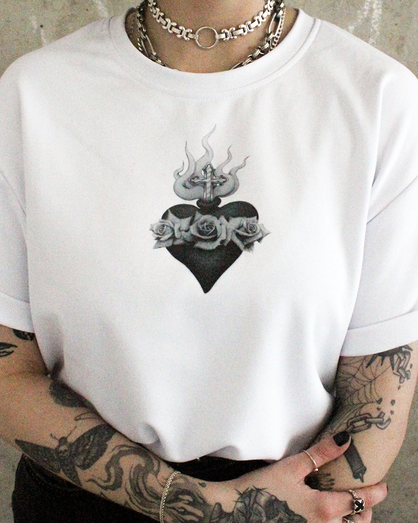 White Sacred Heart T-shirt